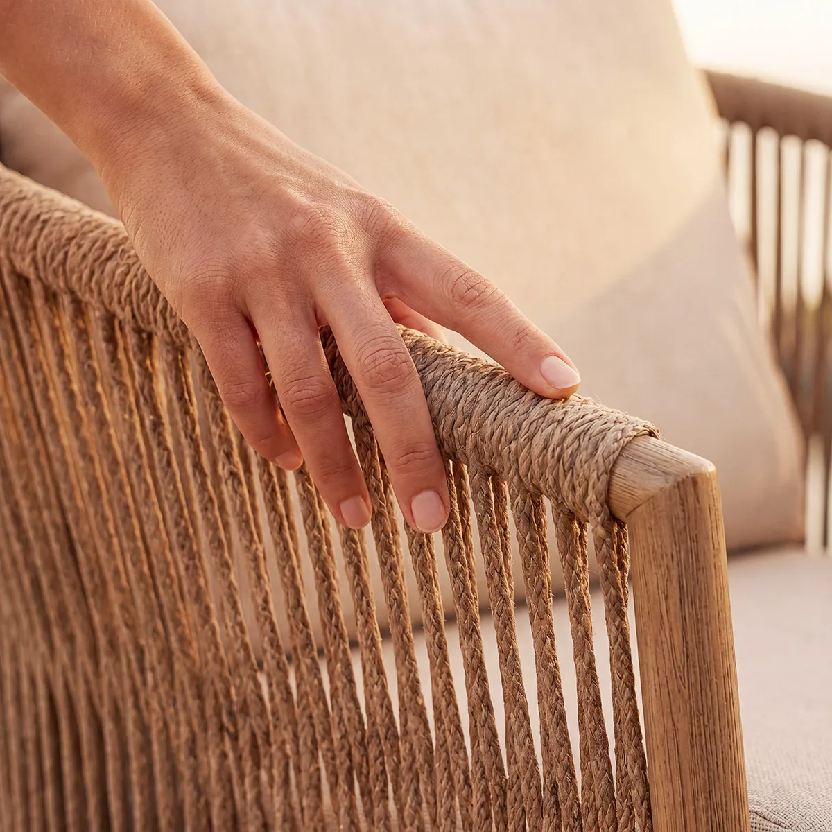 Vista sea luxury furniture detail — AI production
